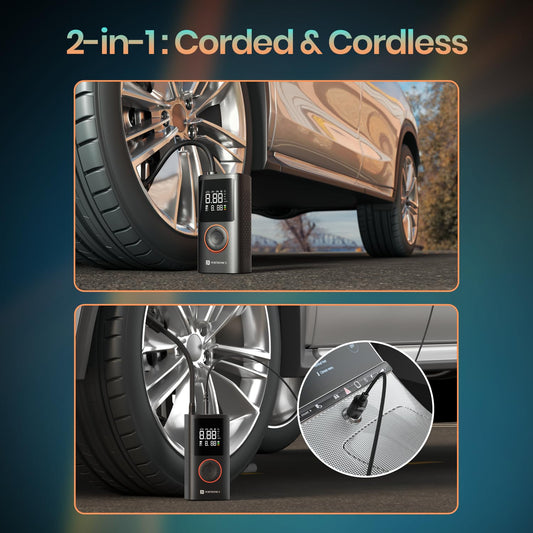 Portronics Vayu: The Ultimate 2-in-1 Tyre Inflator for Home and On-the-Go Use