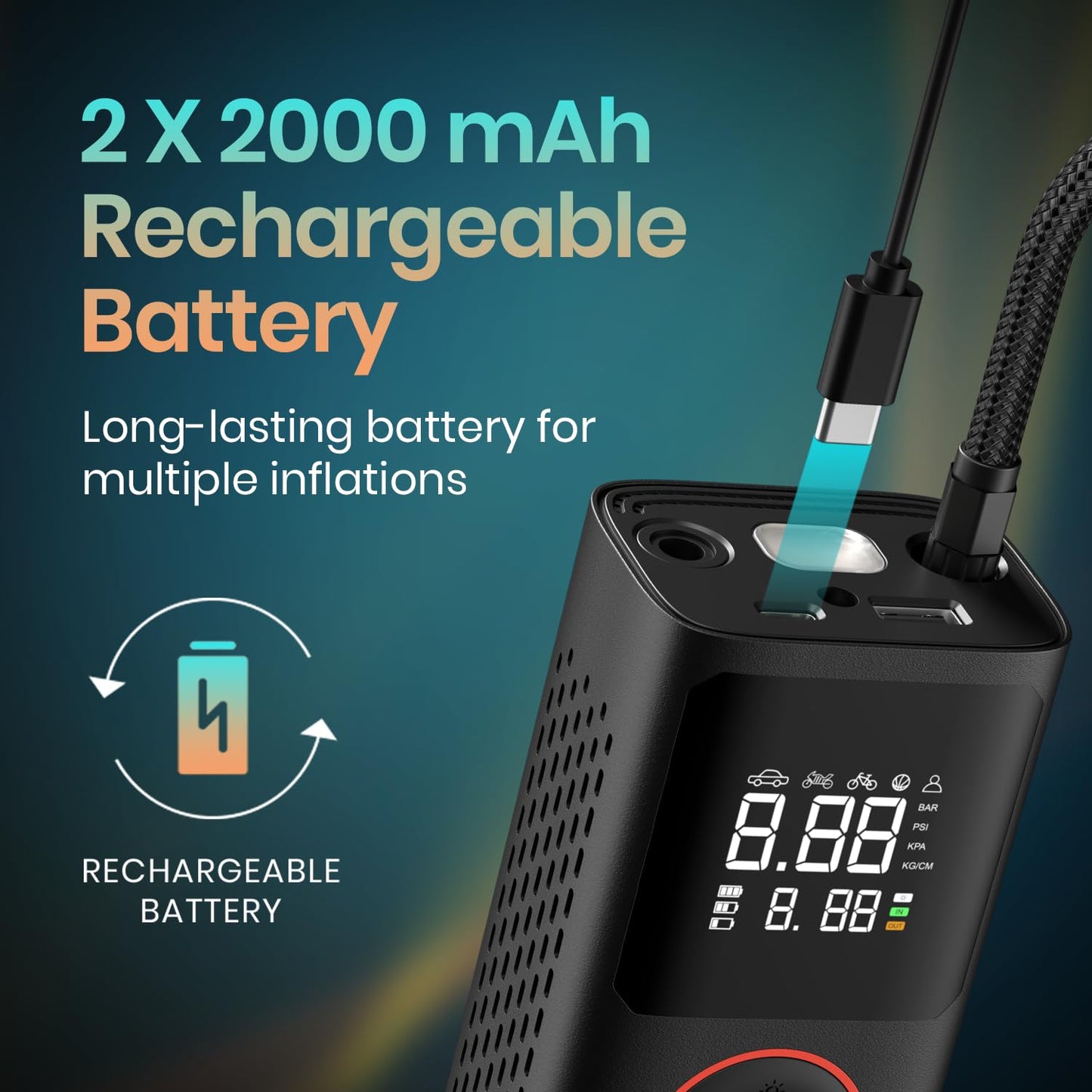 Portronics Vayu: The Ultimate 2-in-1 Tyre Inflator for Home and On-the-Go Use